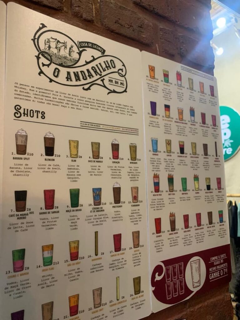 Imagem mostra cardápio de bar tradicional localizado no Mercado Central em Belo Horizonte.